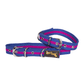 Let's Wag Buckle Fabric Collar – Blue & Pink