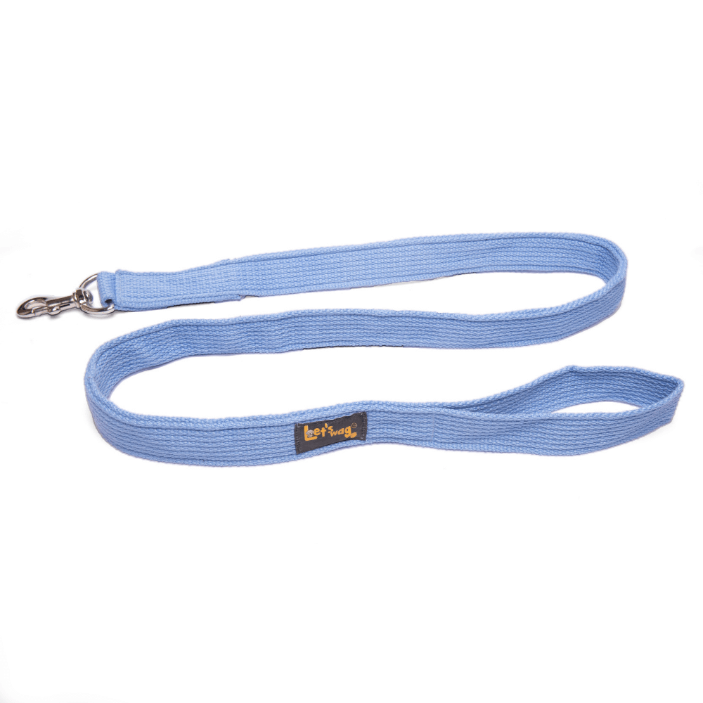 Let's Wag Single Handle Fabric Leash – Sky Blue