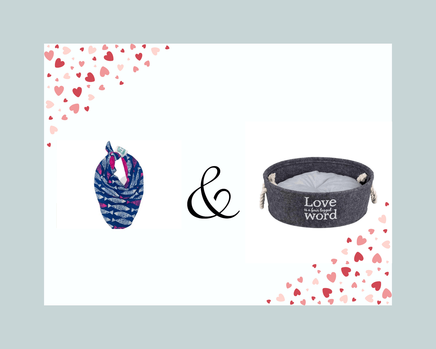 Something's Fishy Bandana(S) & Trixie Home & Travel Lian Basket Anthracite Combo (Suitbale for For Toy Breed/Cat)