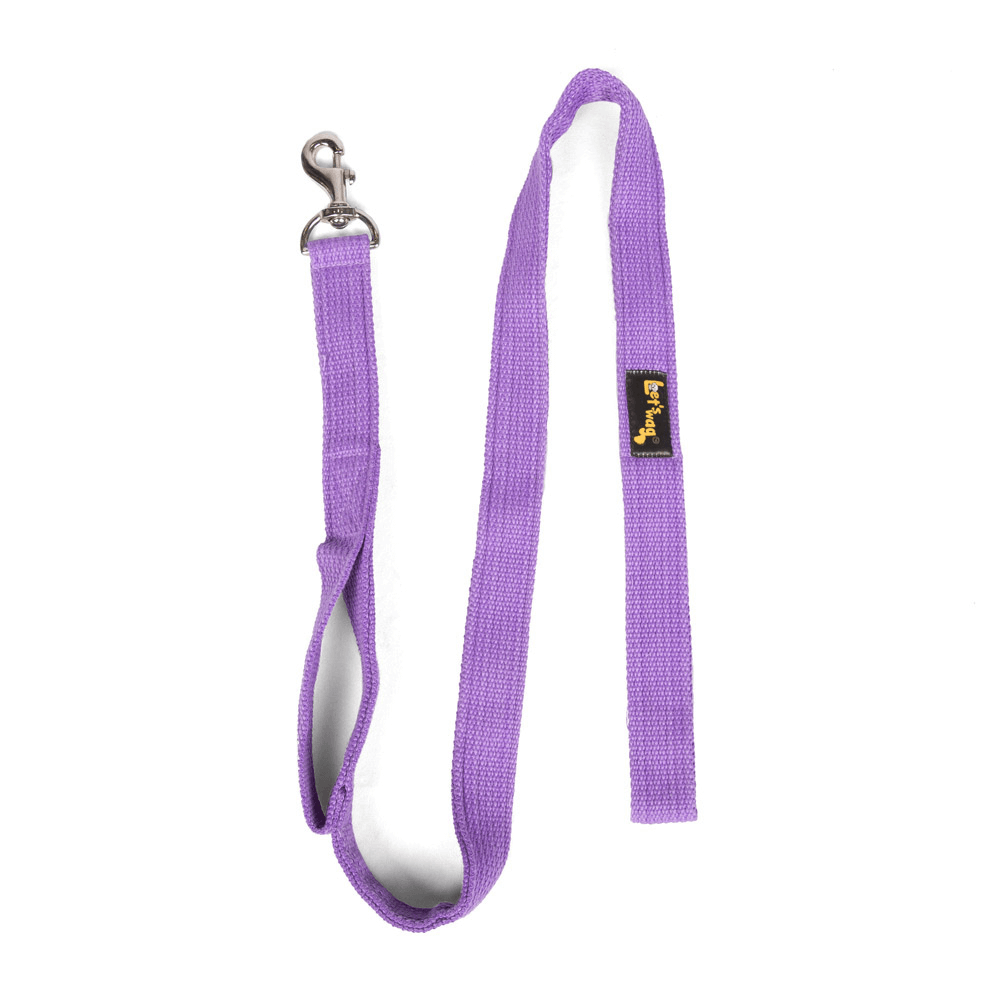 Let's Wag Double Handle Fabric Leash – Purple