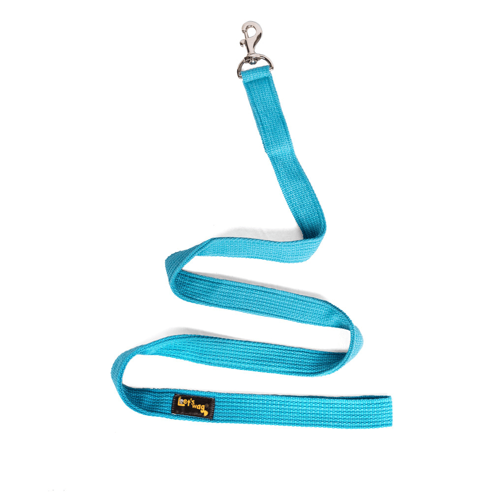 Let's Wag Single Handle Fabric Leash – Cobalt Blue