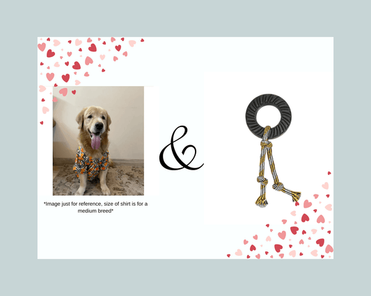 ADog Zesty Shirt (M) & Bark Butler X FOFOS Tyre Small Rope Toy (S) Combo (Suitable for Medium Breed Dogs)