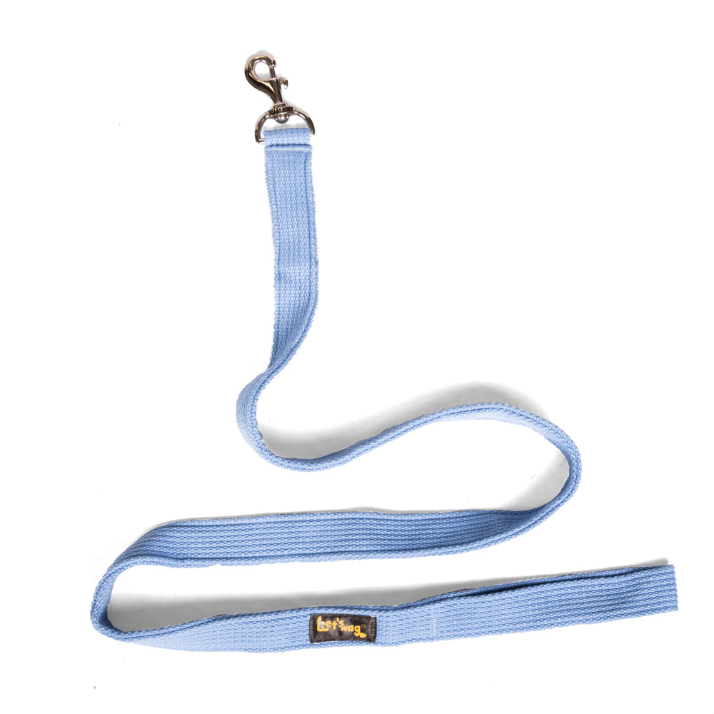 Let's Wag Single Handle Fabric Leash – Sky Blue