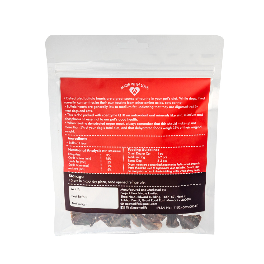 Nutriwoof Dehydrated Buffalo Heart (70gm)