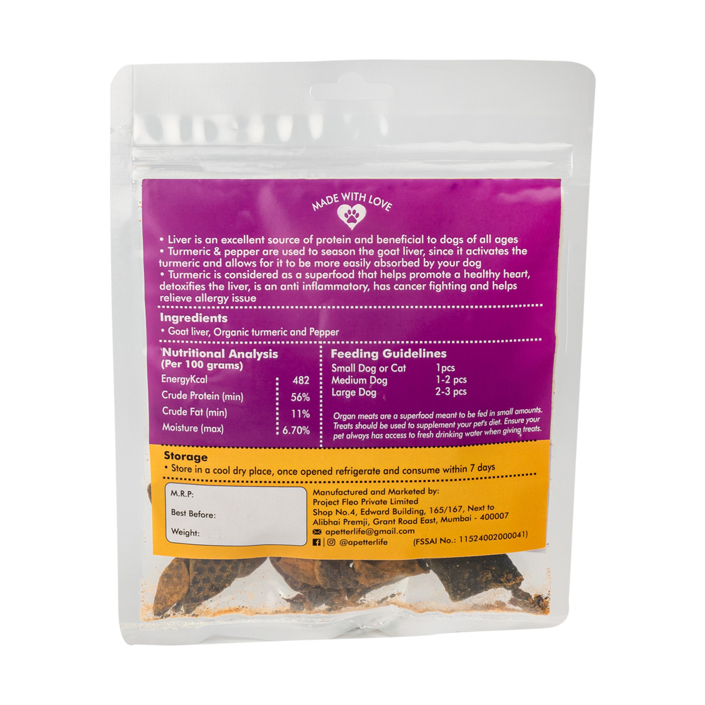 Nutriwoof Goat Liver Treat with Turmeric (70 grams)